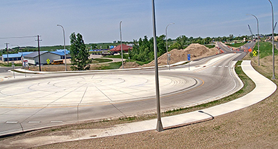 Photo: Hwy 55 and 160th Street roundabout.